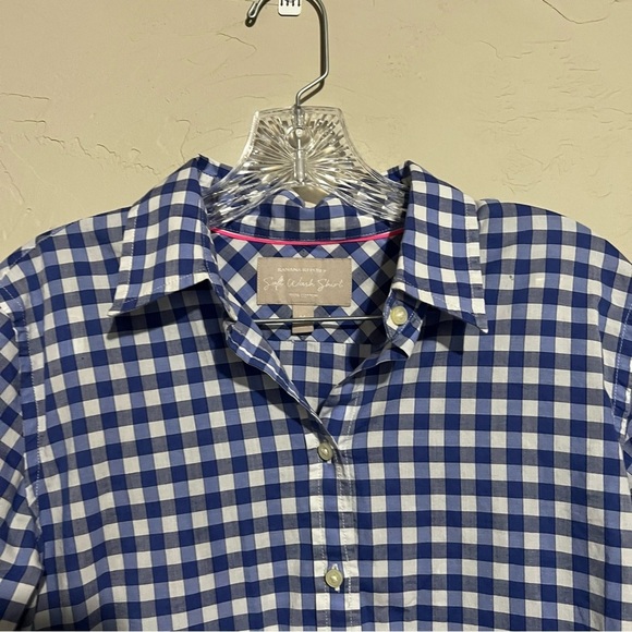 Banana Republic Soft Wash Blue Gingham Button Down Shirt - Picture 3 of 6